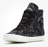Harley Davidson Women's Flora Vulcanized Black Canvas Sneakers D84826