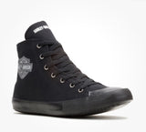 Harley Davidson Men's Nathan Chrome High-Top Black Canvas Sneakers D93810