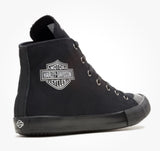 Harley Davidson Men's Nathan Chrome High-Top Black Canvas Sneakers D93810
