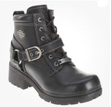 Harley Davidson Women's Tegan 4 Inch Black Lace Up Boots Motorcycle D84424