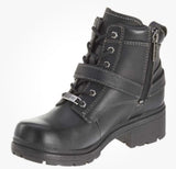 Harley Davidson Women's Tegan 4 Inch Black Lace Up Boots Motorcycle D84424