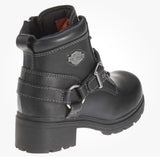 Harley Davidson Women's Tegan 4 Inch Black Lace Up Boots Motorcycle D84424