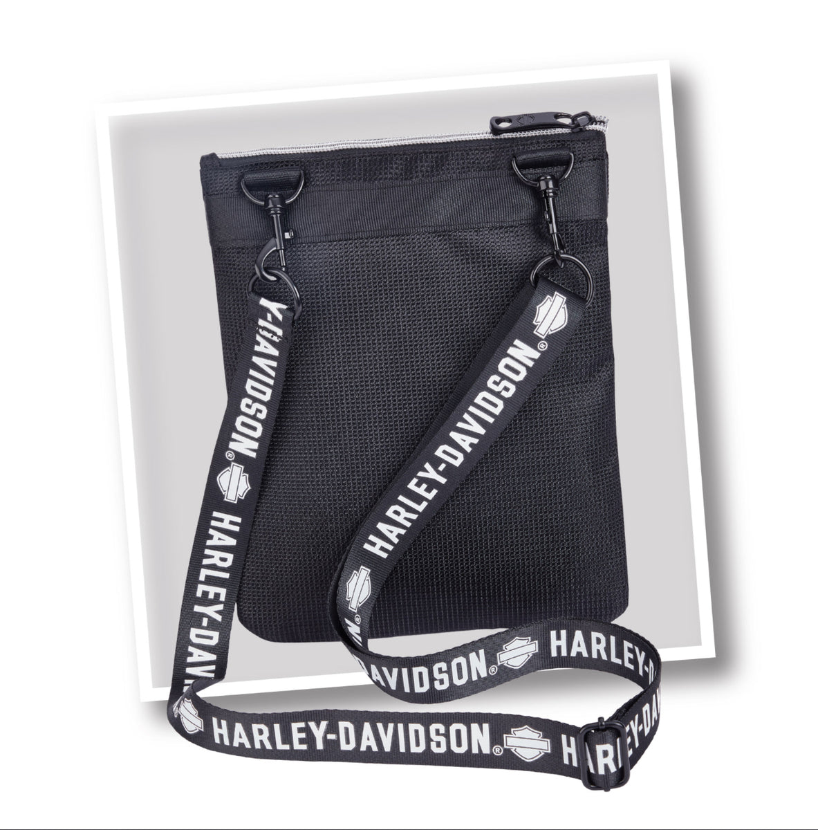 Harley-Davidson Women's Quilted X-Body Cross-body Crossbody Sling Purse, Black