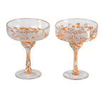 Harley Davidson Confetti Margarita Glass Set Hand Blown Set of 2 15 oz. HDL-18828