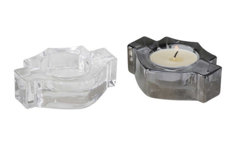 Harley Davidson Bar & Shield Shaped Tea Light Candle Holder Set Clear/Gray HDL19003