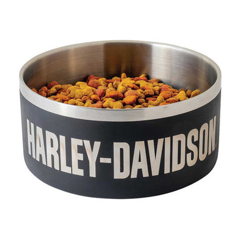 Harley Davidson Double Wall Insulated Stainless Steel Dog Bowl Pet Water Bowl Small Black HDX-90202