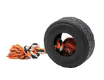 Harley Davidson Rubber Tire w/Knotted Cotton Rope Handle Dog Toy Large HDX-90208