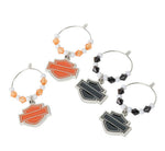 Harley Davidson Silhouette Bar & Shield Wine Glass Charms 4 Pack HDX-98505