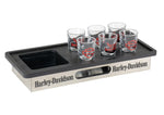 Harley Davidson Eagle Bottle & Shot Glass Tray Set HDX-98534