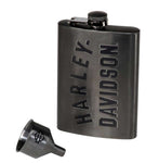 Harley Davidson Embossed H-D Flask Matte Black Stainless Steel 8 oz. HDX-98657