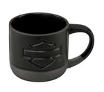 Harley Davidson Open Bar & Shield Pottery Style Ceramic Mug Tonal Gray Base HDX-98662