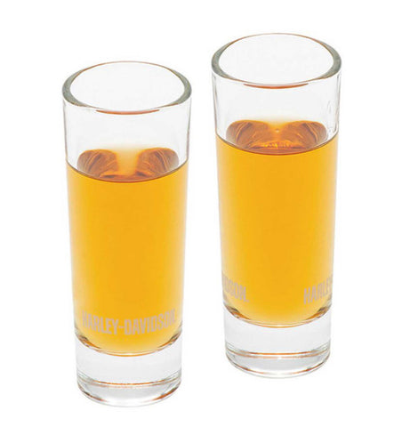 Harley Davidson Premier Shooter Set 2.5 oz Shot Glasses Faux Etched HD Logo HDX-98748