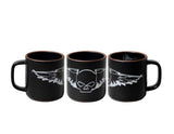 Harley Davidson Willie G Skull Silver Wings Handmade Pottery Mug 14 oz. Black HDX-98674