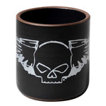 Harley Davidson Willie G Skull Silver Wings Handmade Pottery Mug 14 oz. Black HDX-98674