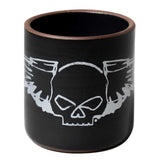 Harley Davidson Willie G Skull Silver Wings Handmade Pottery Mug 14 oz. Black HDX-98674