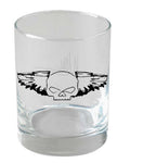 Harley Davidson Willie G Skull Sketch Silver Wings Double Old Fashion Glass HDX-98674