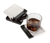 Harley Davidson Ceramic Square Coaster Set 4 Pack White & Black HDX-99265