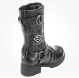 Harley Davidson Women's Eda 9" Lace Up Motorcycle Boots Black D83736