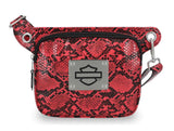 Harley-Davidson Women's Python Print B&S Logo Adjustable Waist Bag Pink MHW185/16