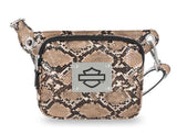 Harley-Davidson Women's Python Print B&S Logo Adjustable Waist Bag Brown MHW185/01