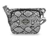 Harley-Davidson Women's Python Print B&S Logo Adjustable Waist Bag Black MHW185/08