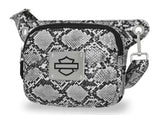 Harley-Davidson Women's Python Print B&S Logo Adjustable Waist Bag Black MHW185/08