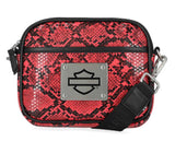 Harley-Davidson Women's Python Print B&S Logo Crossbody Belt Bag Pink MHW183/16