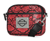 Harley-Davidson Women's Python Print B&S Logo Crossbody Belt Bag Pink MHW183/16