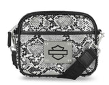 Harley-Davidson Women's Python Print B&S Logo Crossbody Belt Bag Black MHW183/08