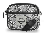 Harley-Davidson Women's Python Print B&S Logo Crossbody Belt Bag Black MHW183/08