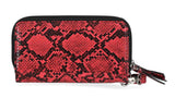 Harley-Davidson® Women's Python Print B&S Logo RFID Zip Around Wristlet Pink MWW061/16