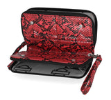 Harley-Davidson® Women's Python Print B&S Logo RFID Zip Around Wristlet Pink MWW061/16