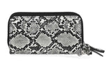 Harley-Davidson® Women's Python Print B&S Logo RFID Zip Around Wristlet Black MWW061/08