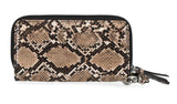 Harley-Davidson® Women's Python Print B&S Logo RFID Zip Around Wristlet Brown MWW061/01