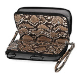 Harley-Davidson® Women's Python Print B&S Logo RFID Zip Around Wristlet Brown MWW061/01