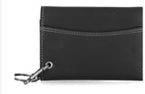 Harley-Davidson Men's Traditional Bar & Shield Embossed Medium Trifold Wallet With Chain Black MWM120/08