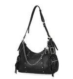Harley-Davidson Women's Deco Chain Leather Hobo Purse Black MHW194/08