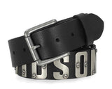 Harley-Davidson Men's Metal H-D Letters Genuine Leather Belt Black BMM083/08