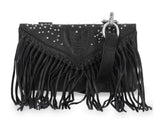 Harley-Davidson Women's Fringe Genuine Leather Crossbody Hip Bag Black MHW177/08