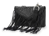 Harley-Davidson Women's Fringe Genuine Leather Crossbody Hip Bag Black MHW177/08