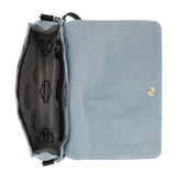 Harley-Davidson Women's Faded Denim Canvas Flap Pocket Crossbody Purse Blue MHW174/40