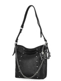 Harley-Davidson Women's Deco Chain Genuine Leather Shoulder Purse Black MHW170/08