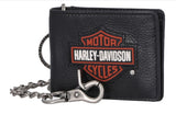 Harley-Davidson Men's Bar & Shield Rubber Patch Bi-Fold Leather Wallet Black MWM096/08