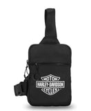 Harley-Davidson Women's Open Bar & Shield Logo Polyester Sling Bag Black MHW195/08