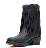 Harley Davidson Women's Korsen Fringe 7.5" Black Motorcycle Boots D84852