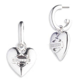 Harley-Davidson Women's Paved Crystal Bar & Shield Heart Drop Earrings 34G00240