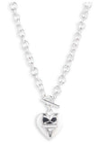 Harley-Davidson Women's Paved Crystal Bar & Shield Heart Toggle Necklace 34N00324