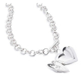 Harley-Davidson Women's Paved Crystal Bar & Shield Heart Toggle Necklace 34N00324