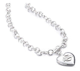 Harley-Davidson Women's Paved Crystal Bar & Shield Heart Toggle Necklace 34N00324