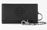 Harley Davidson Men's Bar & Shield Trucker Wallet W/Chain Black MWM119/08